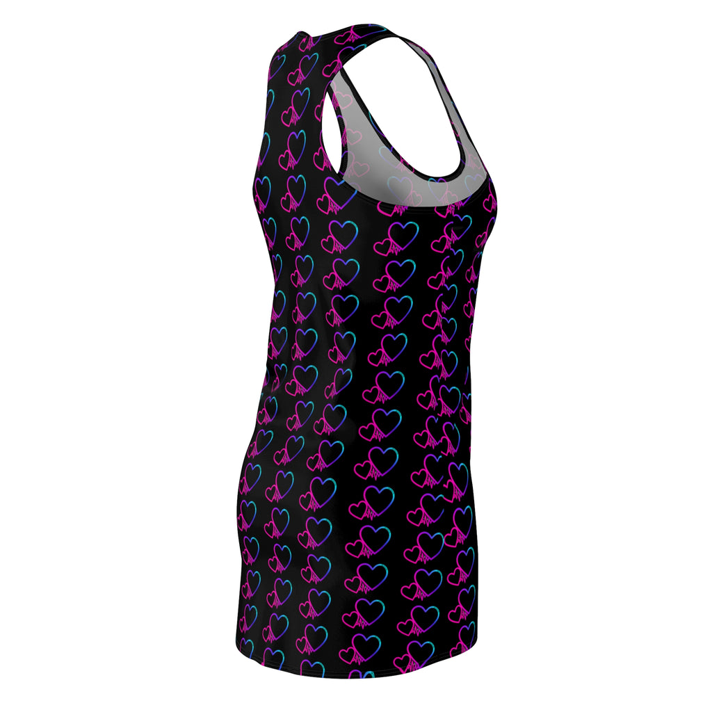 Black Women's Cut & Sew Racerback Dress (AOP)