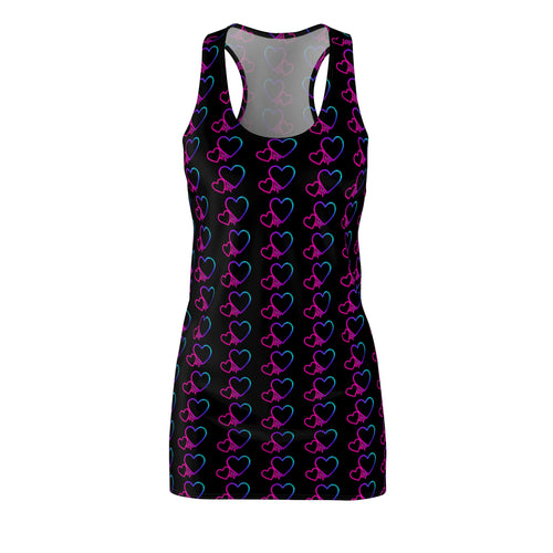 Black Women's Cut & Sew Racerback Dress (AOP)