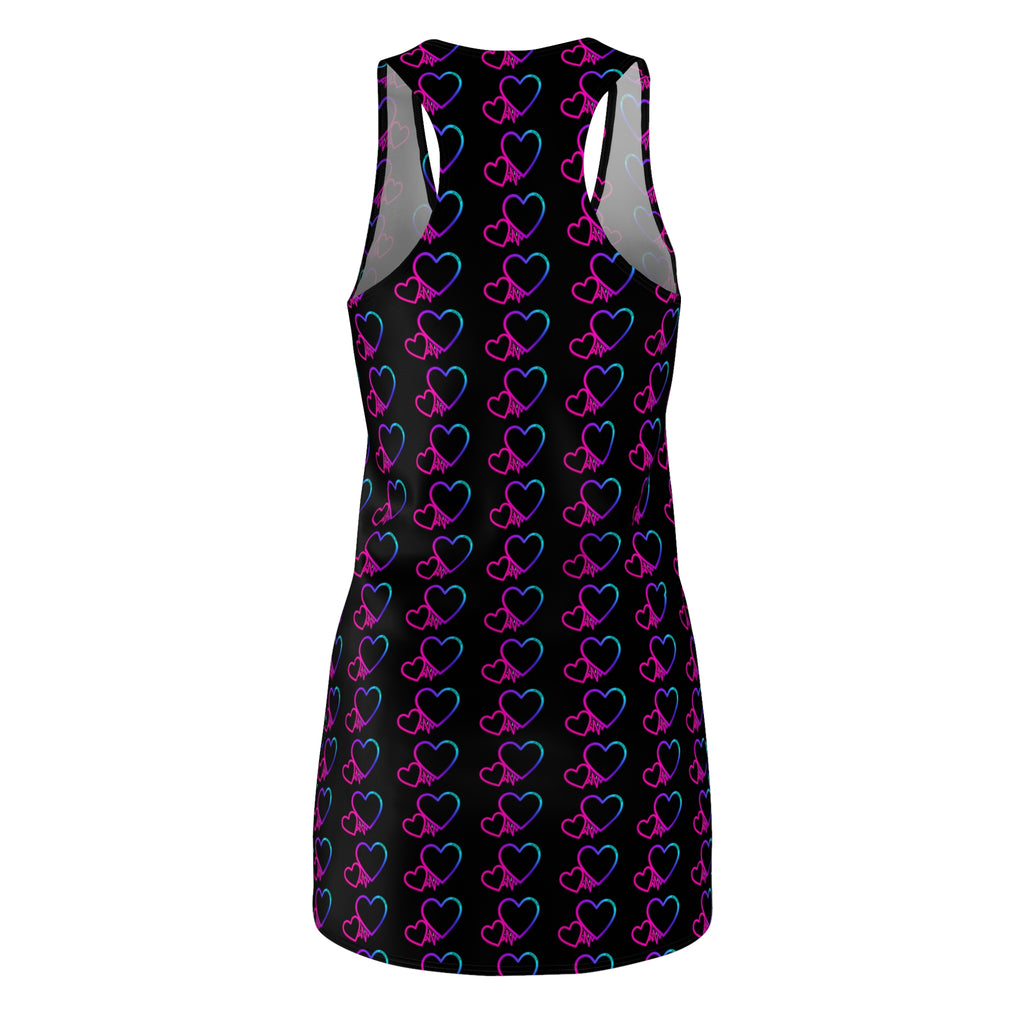 Black Women's Cut & Sew Racerback Dress (AOP)