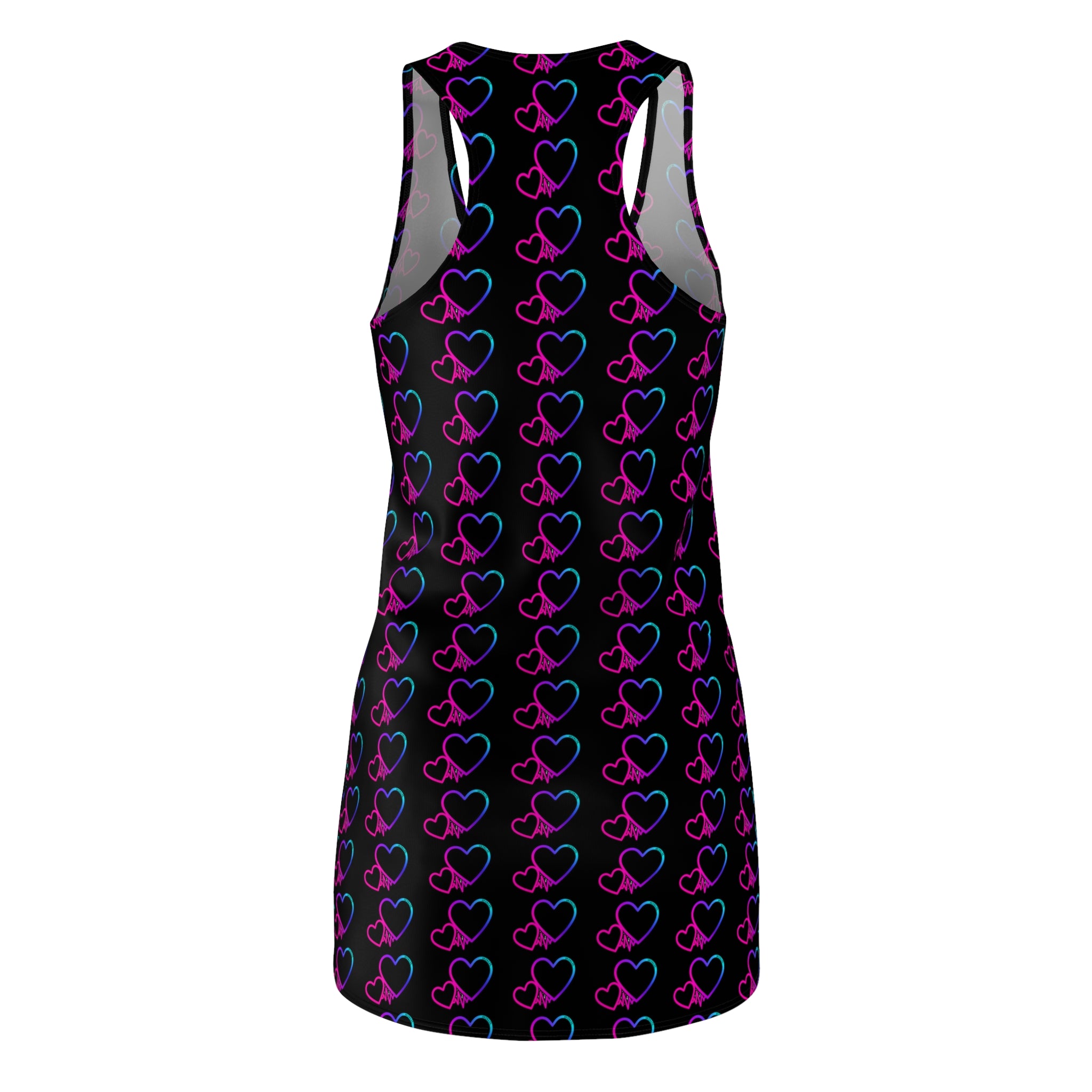 Black Women's Cut & Sew Racerback Dress (AOP)