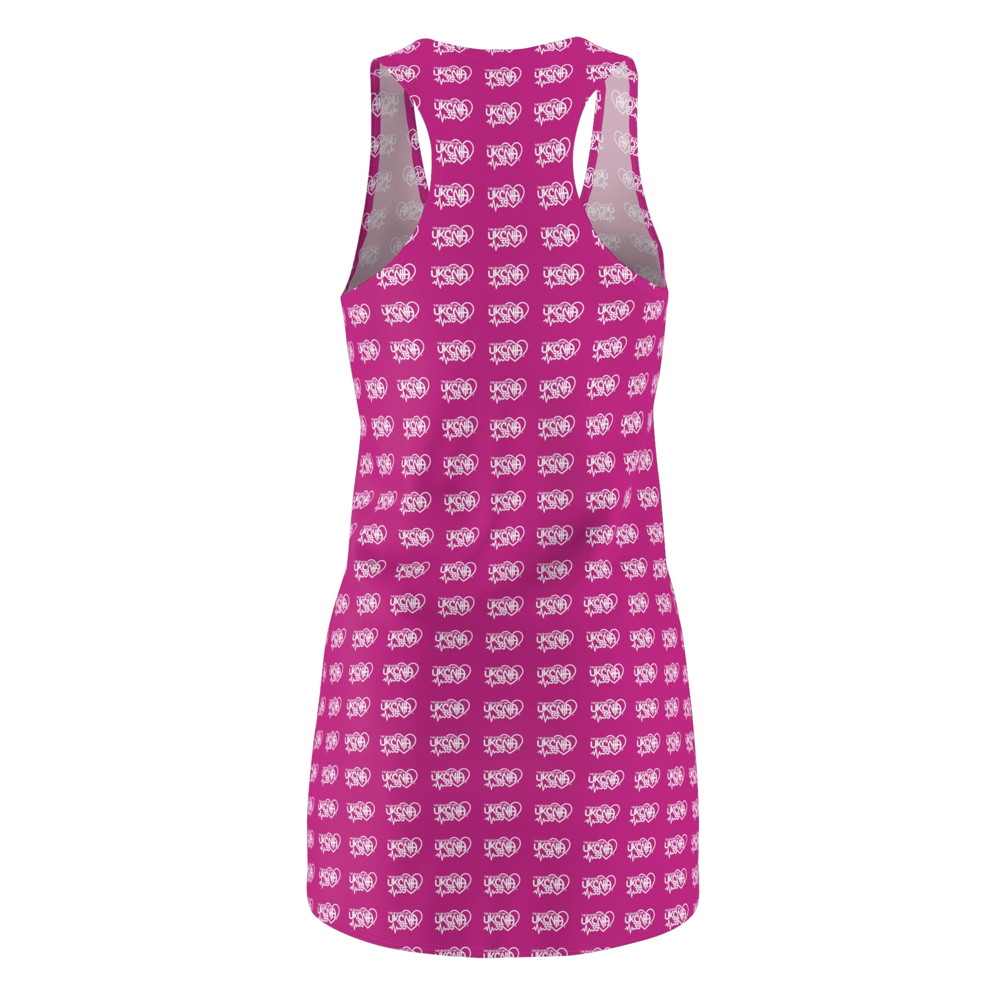 UKCNA Women's Cut & Sew Racerback Dress (Pink Polka Dot)