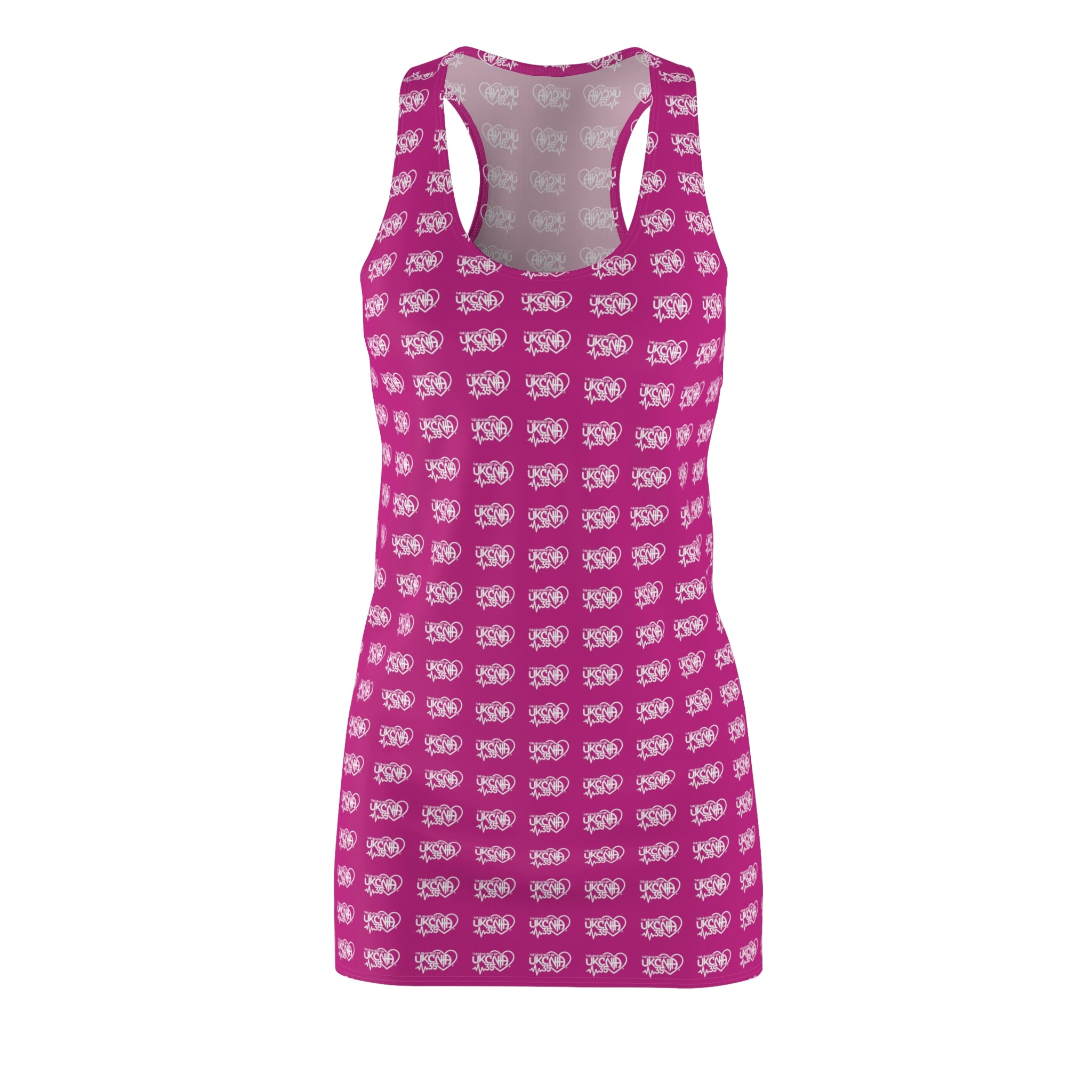 UKCNA Women's Cut & Sew Racerback Dress (Pink Polka Dot)